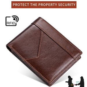 For Luxury Unisex Leather <b>Wallet</b> with Open Closure Custom Logo Anti-Theft Feature Stone Pattern Short Private Label - Product Image 5