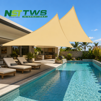 Bon prix 2x3m 4x5m 3.6m HDPE voile de soleil filet d'ombrage extérieur triangle et voiles d'ombrage de type carré pour jardin patio