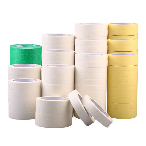 Acrylic Self Adhesive Refinish Masking Tape Customizable Size Kraft Paper for Painting Decoration & Automotive Use Freon-Proof