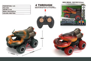 OME Electric 4CH RC Mini Dinosaur Truck Triceratops Coche <span class=keywords><strong>de</strong></span> juguete <span class=keywords><strong>con</strong></span> luces LED Uso en interiores/exteriores Listo para usar Rango <span class=keywords><strong>de</strong></span> 5-10M - Product Image 5