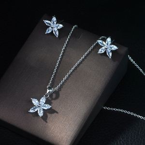 Hibride Luxury Boom Mujeres Compromiso Cubic Zirconia Collar Pendiente Dubai Jewelry Set Jewelry Addiction N-273 - Product Image 3