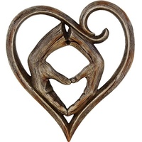 Sculpture murale rustique en résine imitation bois en forme de cœur, symbole d'amour, pour décoration intérieure, mariage, Saint-Valentin, artisanat