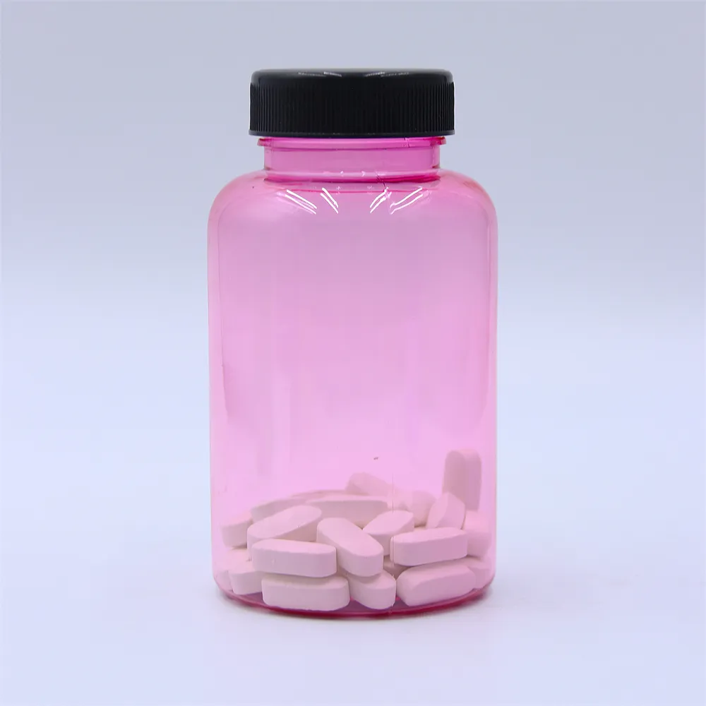 300CC Pink pill bottle suitable for fish oil vitamins blue plum vegetarian women's health products