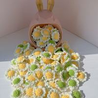 Bunga Daisy Rajut Buatan Tangan Modern Baru dari Benang Rajut, Kepala Bunga Daisy Setengah Jadi untuk Buket DIY, Dekorasi Ruang Tamu
