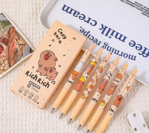 ปากกาเจล DHF271 ขายส่ง หลายแบบ 4 ชิ้น 5 ชิ้น 6 ชิ้น ปากกาเจลนักเรียน ลายคาปิบารา มอฟุซันด์ ชิอิคาวะ ปากกาเจลนักเรียน ปากกาเจลแบบนิ่ม - Product Image 5