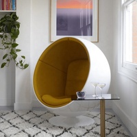 Fauteuil en fibre de verre à vendre directement, chaise nordique confortable, fauteuil d'appoint en forme d'œuf, chaise longue en forme de globe