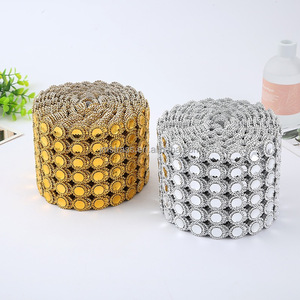 Vente en gros de 10mm rouleaux de chaîne en <span class=keywords><strong>maille</strong></span> pliable en plastique à coudre avec strass dos en argent <span class=keywords><strong>or</strong></span> rouleaux de tube en <span class=keywords><strong>maille</strong></span> en gros - Product Image 5