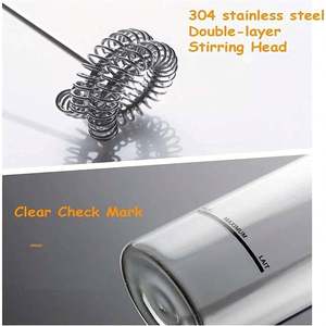 Mousseur à lait électrique automatique en verre à main Mélangeur de boissons Fouet à matcha - Product Image 3