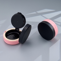 Étui compact de luxe noir et rose pour fond de teint coussin d'air BB, poudre compacte et correcteur, avec miroir