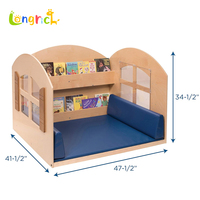 Ensemble de meubles de garderie Montessori moderne pour chambre d'enfant, bibliothèque, salle de jeux, coin lecture préscolaire, chambre en bois