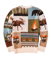 Pull en maille douce décontracté pour homme, style patchwork vintage, pour le streetwear quotidien