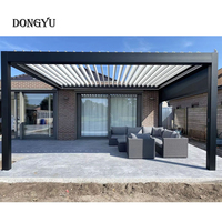 Pergola bioclimatique motorisée de haute qualité, résistante au soleil, avec toit à lamelles automatiques, écran d'intimité couvert, pergola française pour l'extérieur