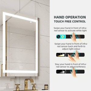 <span class=keywords><strong>Miroir</strong></span> <span class=keywords><strong>de</strong></span> salle <span class=keywords><strong>de</strong></span> bain LED rectangulaire large KIDOIR, double éclairage, anti-buée, tactile, à intensité variable, mural, pour hôtel, vente en gros Chine - Product Image 3