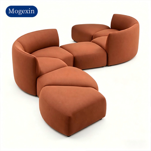 Modern Luxury Curved Modular Sectional <b>Sofa</b>, Soft Velvet Upholstered Living Room <b>Sofa</b> Set for Home & Hotel - Product Image 6