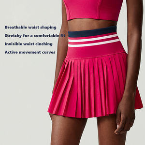 XW-SP461 नई गोल्फ प्लेटेड स्कर्ट महिलाओं की हल्के उच्च कमर खेल रंग ब्लॉक कसरत एथलेटिक योग टेनिस स्कर्ट - Product Image 2