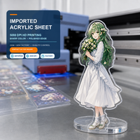 Support acrylique personnalisé pour anime avec dôme en époxy et feuille d'or pour affichage de périphériques de jeu, en acrylique transparent comme du cristal