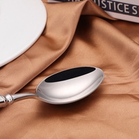 Ensemble de couverts de luxe moderne 4 pièces en acier inoxydable 18/10 Royal avec manche colonne romaine, couteau de table, fourchette et cuillère lourdes