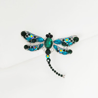 Broche libellule en cristal et diamant pour femmes, bijoux, broches en strass