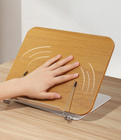 Support pliable pour ordinateur portable et lecture, en métal et bois, avec rotation à 360°, angle et hauteur réglables, et pince de fixation – Nouveauté !