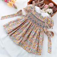 Robes d'été pour bébés filles, vêtements smockés jaunes pour bébé, robe pour bébé, vente en gros de vêtements pour enfants, boutiques de vêtements pour enfants C221678