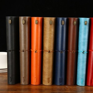 2025 Custom Refillable Vintage Design Travelers Journal Notebook Spiral Binding Vegan Leather Office Gift Cream White <b>Paper</b> - Product Image 3