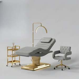 Ensemble de lit de beauté électrique professionnel noir avec 3 moteurs, accessoires réglables pour massage facial, salon et spa - Product Image 6