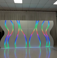 Décor de scène en fer avec éclairage LED ondulé pour mariage, plateforme ronde moderne et romantique, intérieur/extérieur