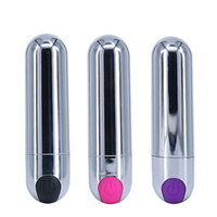 Wiederaufladbarer Vibrator Bullet USB-Aufladung Lila Knopf Silberner Körper Hochwertiger ABS-Massagevibrator