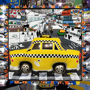 Ballons en feuille en forme de taxi écologiques personnalisés, ballons de taxi à carreaux de New York pour la décoration de fête d'anniversaire à New York - Product Image 3