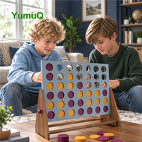 YumuQ Connect Four in a Row Jumbo 4 to Score Jeu de plein air en bois pour pelouse et jardin avec sac de transport portable Fabricant