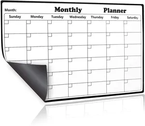 Pegatinas de calendario de borrado en seco magnético planificador semanal imán personalizado para nevera