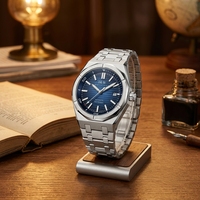 Montre de plongée mécanique automatique pour homme en acier inoxydable avec cristal saphir, aiguilles lumineuses, mouvement automatique, résistance à l'eau 300m, vente en gros OEM