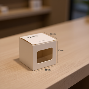 Scatola di Carta Ilan 10x10x10cm con Finestra per Imballaggio - Product Image 2