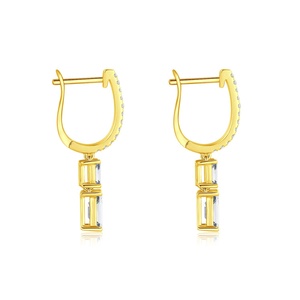 <span class=keywords><strong>Pendientes</strong></span> de gota de <span class=keywords><strong>oro</strong></span> auténtico con aros de nuevo estilo, joyería fina de diamante cultivado en laboratorio, <span class=keywords><strong>pendientes</strong></span> de gota de aro con cierre inglés para mujer - Product Image 6