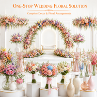 Boule de fleurs artificielles en rose violette et hortensia, arrangement floral pour centre de table de mariage, décoration pour événements et fêtes