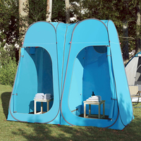 Camping en plein air de haute qualité grande taille double tente de douche automatique portable 190t polyester pop up tente de confidentialité changeante