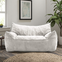 Fauteuil paresseux géant de haute qualité en mousse à mémoire de forme, confortable, en fausse fourrure et tissu velours tricoté