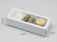 Boîte d'emballage pour desserts, chocolats, pâtisseries, bonbons, gâteaux, en papier couché avec revêtement UV, pelliculage mat, gaufrage, personnalisable pour sushis et gelées
