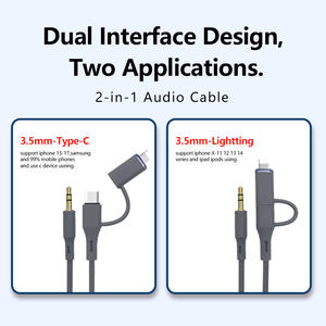 60W 2-in-1 3.5mm to USB Type-C ヘッドフォンジャックアダプター（TPEジャケット付き）携帯電話＆コンピューター用 - Product Image 2