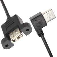 Cable de Montaje en Panel USB Macho-Hembra con Conector RJ45 Ethernet Tipo C Micro Mini B con Bloqueo de Rosca