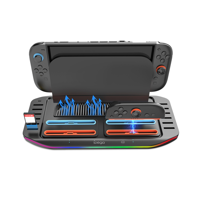 8Bitdo Plastic Charging Station for for 2 RGB Charger Dock Stand Game Card Slot Cooling Fan Game Accessories PG-SW2210