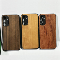 Étui de téléphone portable en bois de noyer véritable personnalisé, écologique, de luxe, résistant aux chocs, TPU+PC, design paysage naturel, A14 A34 A54 5G
