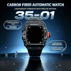 New 3501 Automatic Ultra-Thin Top-Tier Luxury Men's Waterproof Sports Mechanical <b>Watch</b> – <b>White</b> Carbon Fiber Case - Product Image 1