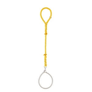 Correa de cuerda de algodón antiexplosión de lujo, cadena de acero inoxidable, correa para perro mascota con patrón sólido y decoración de bufanda, collares, correas - Product Image 6