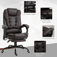 Fauteuil de massage vibrant ergonomique à 7 points avec repose-pieds et soutien lombaire