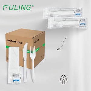 طقم أدوات مائدة بلاستيكية متوسطة الوزن من FULING، شوك وملاعق بلاستيكية للاستخدام مرة واحدة، وزن 2.5 جرام - Product Image 1