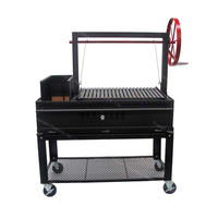 Barbecue portable d'extérieur en acier thermolaqué, pliable, moderne, au charbon de bois, avec roues, facile à assembler, personnalisable