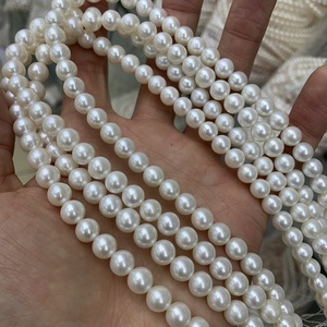 Perlas de Agua Dulce Naturales Sueltas Redondas Blancas de Akoya China AAA de <span class=keywords><strong>8</strong></span>-9 mm, Cuentas con Orificio Completo, Hilo de 16 Pulgadas - Product Image 6
