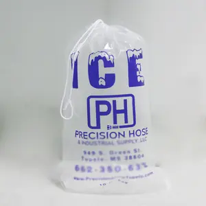 Sacchetti di imballaggio in plastica per sacchetti di ghiaccio con coulisse in LDPE sigillanti monouso personalizzati per cubetti di ghiaccio
