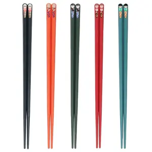 Moisture proof alloy pointed chopsticks five pairs of net red color